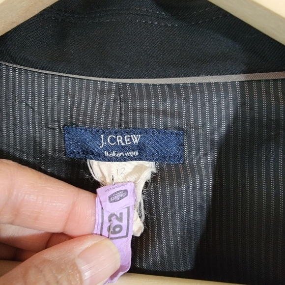 J. Crew Italian Wool Single Breasted Blazer Sz 12 Navy Blue Corporate Office - Picture 10 of 11
